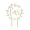 Gouden Taarttopper Love 20cm