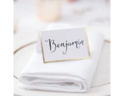 Gouden Tafeldecoratie Naamkaartjes 7cm 10st -Feestspullen Winkel gouden tafeldecoratie naamkaartjes 7cm 10st 2