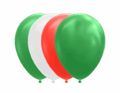Groen Wit Rode Ballonnen 30cm 10st