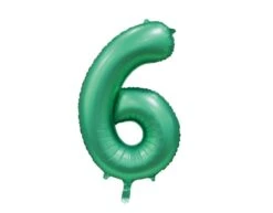 Groene Cijfer Ballon 6 Jaar Glans 86cm