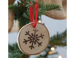 Hangdecoratie Sneeuwvlok Hout 6st -Feestspullen Winkel hangdecoratie sneeuwvlok hout 6st 2