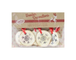 Hangdecoratie Sneeuwvlok Hout 6st -Feestspullen Winkel hangdecoratie sneeuwvlok hout 6st 3