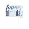 Happy Birthday Kaarsen Set Glitter Blauw 13 Delig