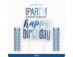 Happy Birthday Kaarsen Set Glitter Blauw 13 Delig -Feestspullen Winkel happy birthday kaarsen set glitter blauw 13 delig 2