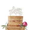Happy Birthday Taarttopper Hout 12,5cm
