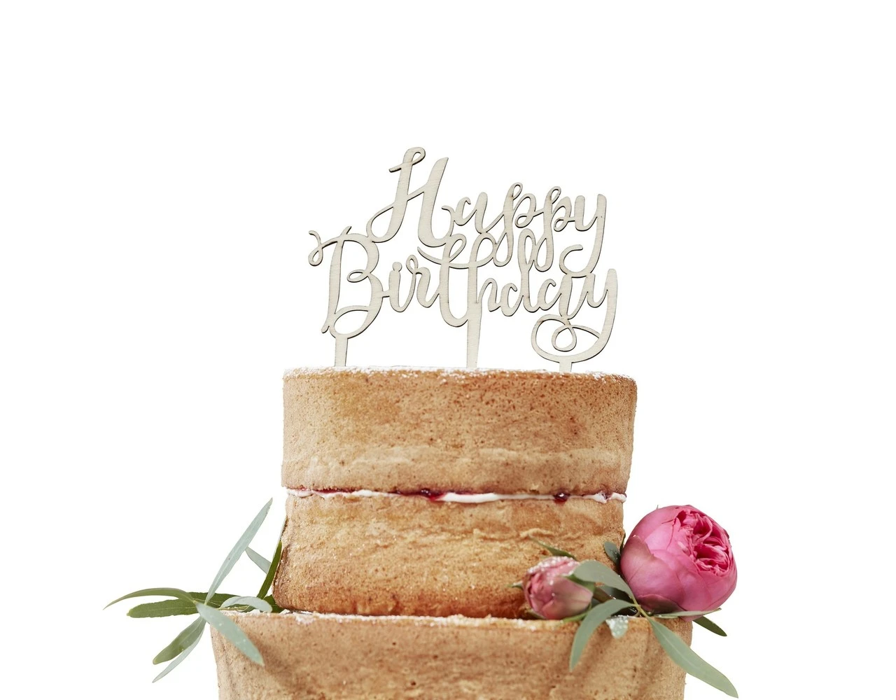 Happy Birthday Taarttopper Hout 12,5cm 1 Happy Birthday Taarttopper Hout 12,5cm