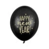 Happy New Year Ballonnen Zwart 30cm 6st