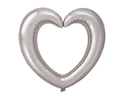 Hart Ballon Zilver Folie 80cm -Feestspullen Winkel hart ballon zilver folie 80cm 2