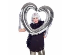Hart Ballon Zilver Folie 80cm