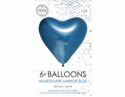 Hartjes Ballonnen Blauw 30cm 6st -Feestspullen Winkel hartjes ballonnen blauw 30cm 6st 1