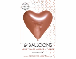 Hartjes Ballonnen Koper 30cm 6st -Feestspullen Winkel hartjes ballonnen koper 30cm 6st 1