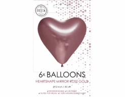 Hartjes Ballonnen Rose Goud 30cm 6st -Feestspullen Winkel hartjes ballonnen rose goud 30cm 6st 1