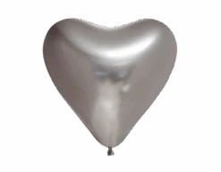 Hartjes Ballonnen Zilver 30cm 6st