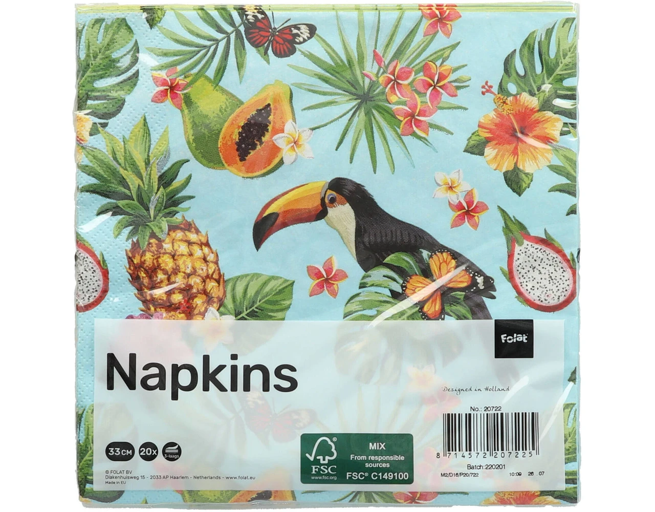 Hawaii Servetten Toekan 33cm 20st 5 Hawaii Servetten Toekan 33cm 20st - Afbeelding 5