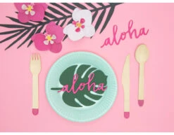 Hawaii Tafeldecoratie Palmblad 14,5cm 6st -Feestspullen Winkel hawaii tafeldecoratie palmblad 145cm 6st 5