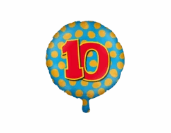 Helium Ballon 10 Jaar Gekleurd Leeg 46cm