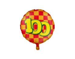 Helium Ballon 100 Jaar Gekleurd Leeg 46cm