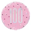 Helium Ballon 100 Jaar Roze 45cm Leeg