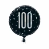 Helium Ballon 100 Jaar Zwart 45cm Leeg