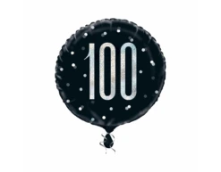 Helium Ballon 100 Jaar Zwart 45cm Leeg