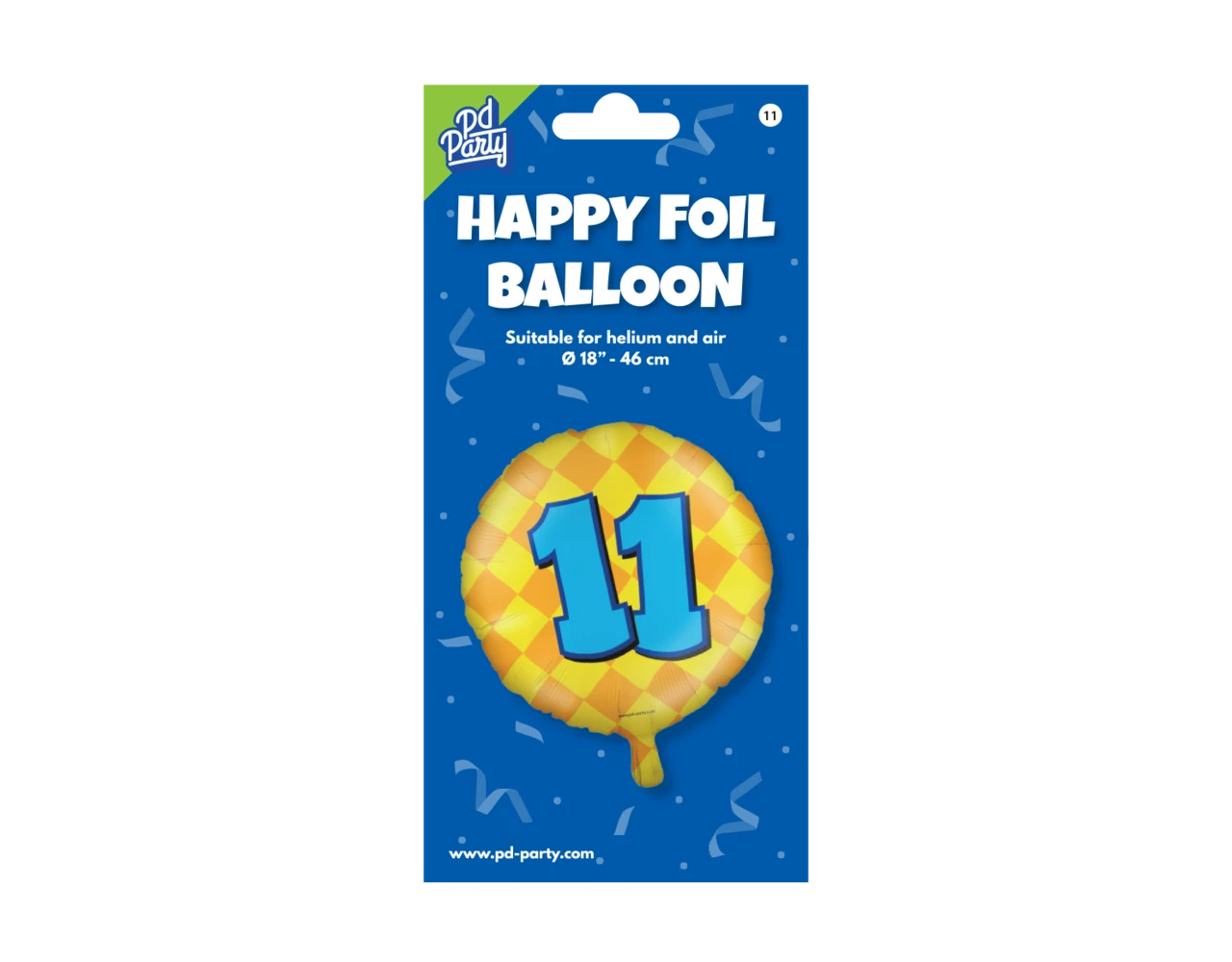 Helium Ballon 11 Jaar Gekleurd Leeg 46cm 3 Helium Ballon 11 Jaar Gekleurd Leeg 46cm - Afbeelding 3