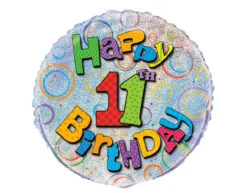 Helium Ballon 11 Jaar Glitters 45cm Leeg