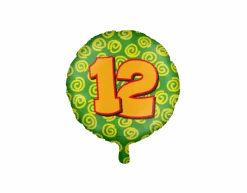 Helium Ballon 12 Jaar Gekleurd Leeg 46cm