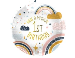 Helium Ballon 1St Birthday Regenboog Leeg 45cm