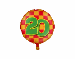 Helium Ballon 20 Jaar Gekleurd Leeg 46cm