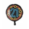 Helium Ballon 21 Jaar Neon 46cm Leeg