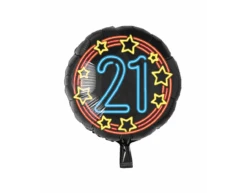 Helium Ballon 21 Jaar Neon 46cm Leeg