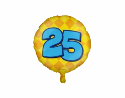 Helium Ballon 25 Jaar Gekleurd Leeg 46cm