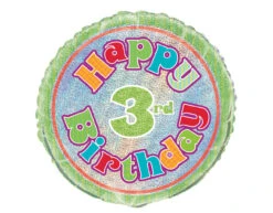 Helium Ballon 3 Jaar Glitters 45cm Leeg