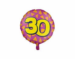 Helium Ballon 30 Jaar Gekleurd Leeg 46cm