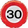 Helium Ballon 30 Jaar Verkeersbord 43cm Leeg