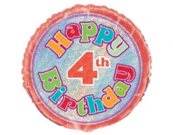 Helium Ballon 4 Jaar Glitters 45cm Leeg