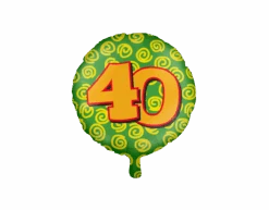 Helium Ballon 40 Jaar Gekleurd Leeg 46cm