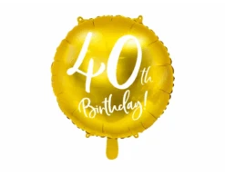 Helium Ballon 40Th Birthday Goud Leeg 45cm