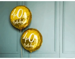 Helium Ballon 40Th Birthday Goud Leeg 45cm -Feestspullen Winkel helium ballon 40th birthday goud leeg 45cm 3