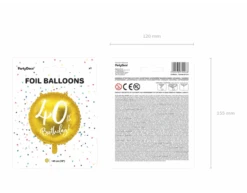 Helium Ballon 40Th Birthday Goud Leeg 45cm -Feestspullen Winkel helium ballon 40th birthday goud leeg 45cm 5
