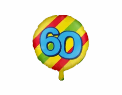 Helium Ballon 60 Jaar Gekleurd Leeg 46cm