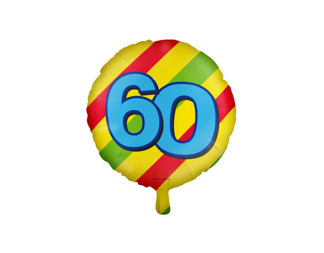 Helium Ballon 60 Jaar Gekleurd Leeg 46cm 1 Helium Ballon 60 Jaar Gekleurd Leeg 46cm