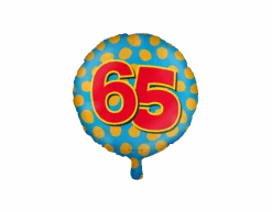 Helium Ballon 65 Jaar Gekleurd Leeg 46cm