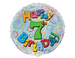 Helium Ballon 7 Jaar Glitters 45cm Leeg