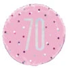 Helium Ballon 70 Jaar Roze 45cm Leeg