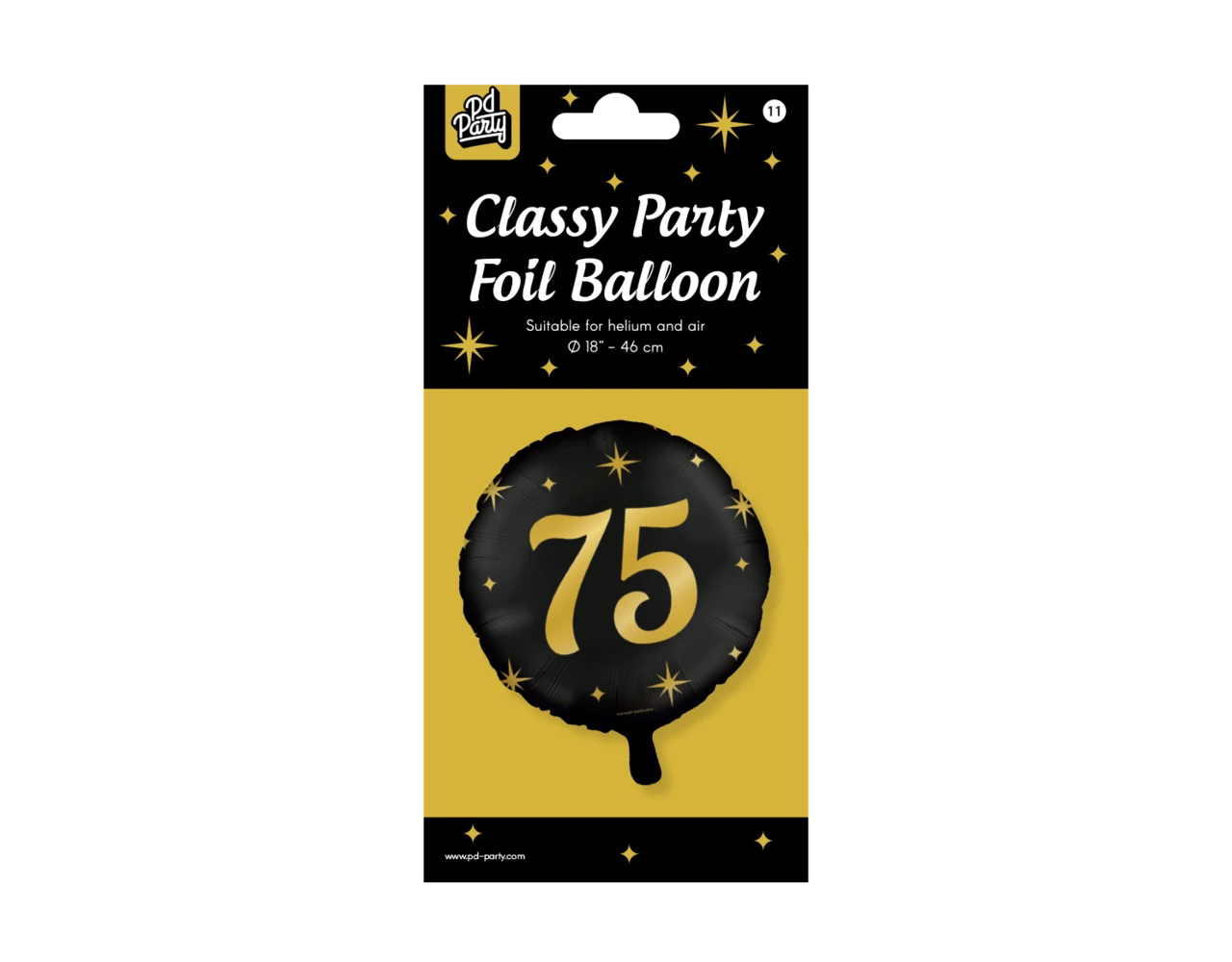 Helium Ballon 75 Jaar Leeg 30cm 2 Helium Ballon 75 Jaar Leeg 30cm - Afbeelding 2