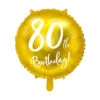 Helium Ballon 80Th Birthday Goud Leeg 45cm