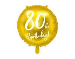 Helium Ballon 80Th Birthday Goud Leeg 45cm