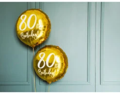 Helium Ballon 80Th Birthday Goud Leeg 45cm -Feestspullen Winkel helium ballon 80th birthday goud leeg 45cm 3
