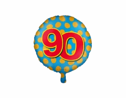 Helium Ballon 90 Jaar Gekleurd Leeg 46cm